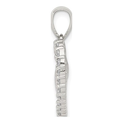 Sterling Silver CZ Heart Pendant – view 3