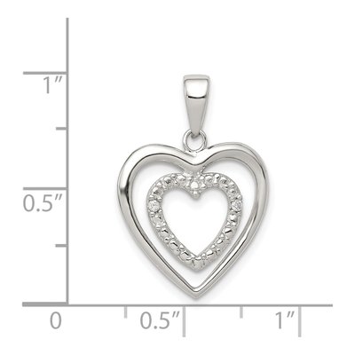 Sterling Silver CZ Double Heart Pendant – view 4