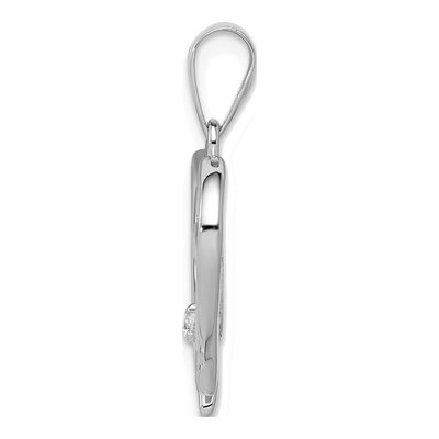Sterling Silver CZ Heart Pendant – view 3