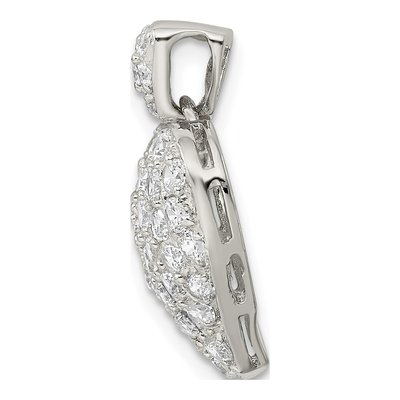 Sterling Silver CZ Puffed Heart Pendant – view 3