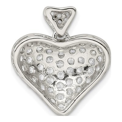 Sterling Silver CZ Puffed Heart Pendant – view 5