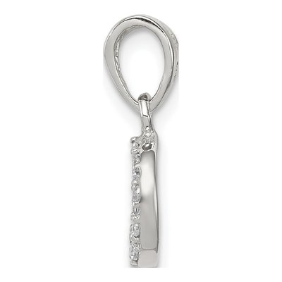 Sterling Silver CZ Small Peace Pendant – view 3