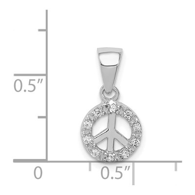 Sterling Silver CZ Small Peace Pendant – view 4