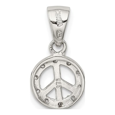 Sterling Silver CZ Small Peace Pendant – view 5
