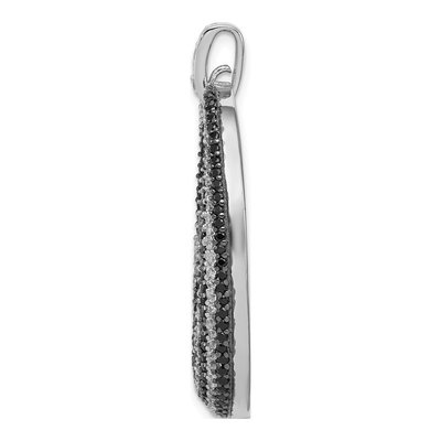 Sterling Silver CZ Open Oval Pendant – view 3