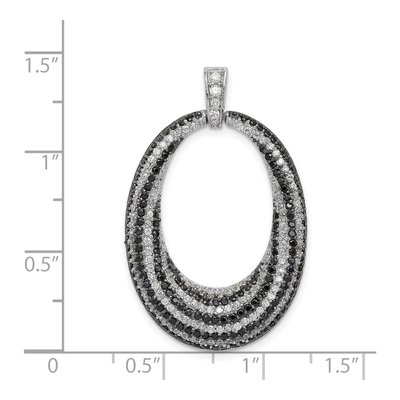 Sterling Silver CZ Open Oval Pendant – view 4