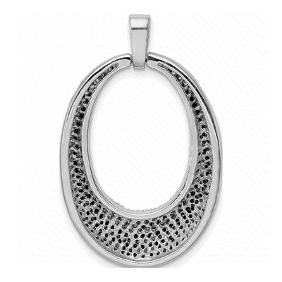 Sterling Silver CZ Open Oval Pendant – view 5