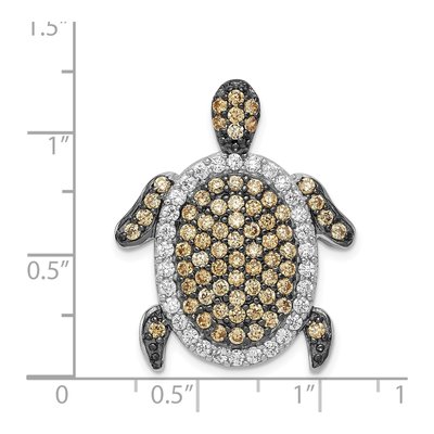 Sterling Silver CZ Turtle Slide Pendant – view 4