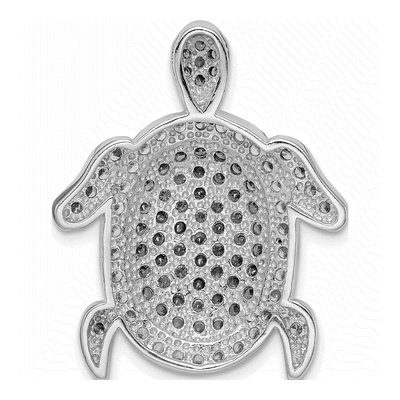 Sterling Silver CZ Turtle Slide Pendant – view 5