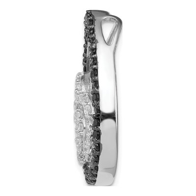 Sterling Silver CZ Heart Slide Pendant – view 2