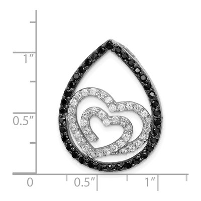 Sterling Silver CZ Heart Slide Pendant – view 3