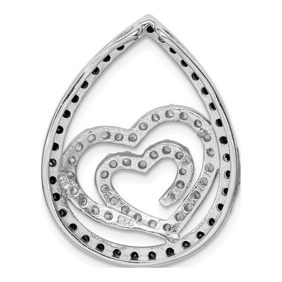 Sterling Silver CZ Heart Slide Pendant – view 4