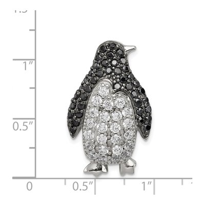 Sterling Silver CZ Penguin Slide Pendant – view 4