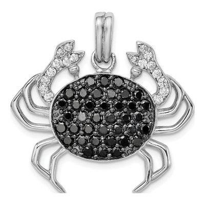 Sterling Silver CZ Crab Pendant