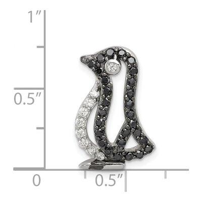 Sterling Silver CZ Penguin Slide Pendant – view 4