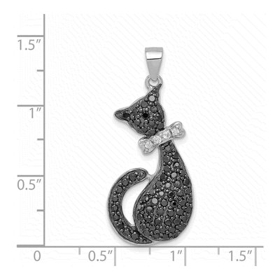Sterling Silver CZ Cat Pendant – view 4
