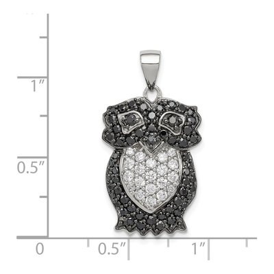 Sterling Silver CZ Owl Pendant – view 4