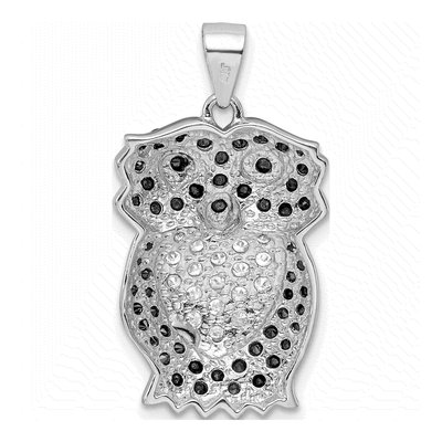 Sterling Silver CZ Owl Pendant – view 5
