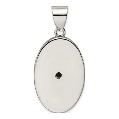 Sterling Silver Onyx Oval Pendant – view 5