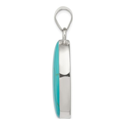 Sterling Silver Turquoise Oval Pendant – view 3