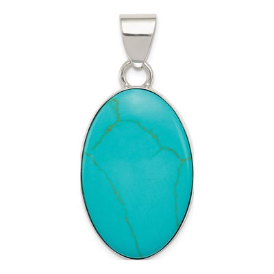 Sterling Silver Turquoise Oval Pendant