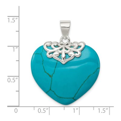 Sterling Silver Turquoise Heart Pendant – view 4