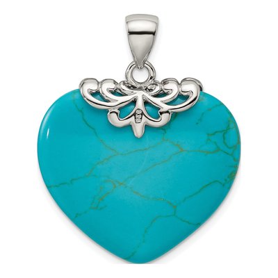 Sterling Silver Turquoise Heart Pendant – view 5