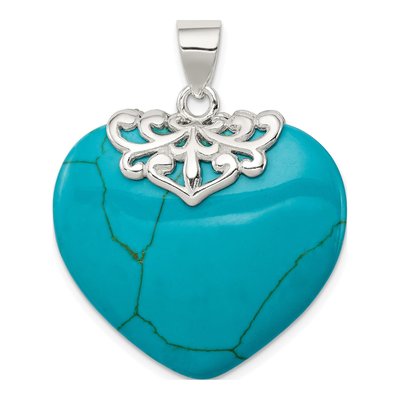 Sterling Silver Turquoise Heart Pendant