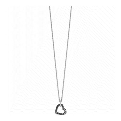 Sterling Silver 1/2 ct tw Diamond Heart Necklace – view 3