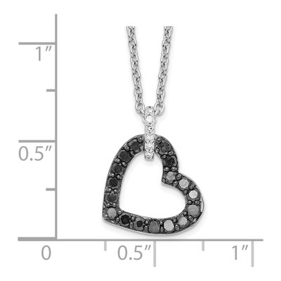 Sterling Silver 1/2 ct tw Diamond Heart Necklace – view 4