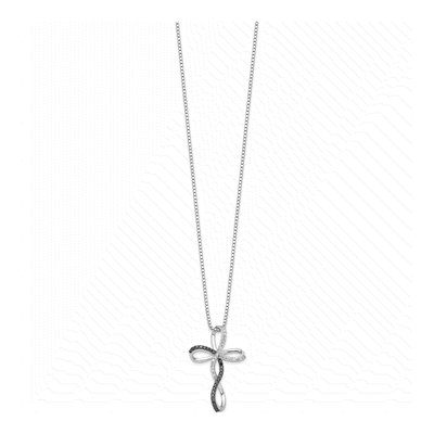 Sterling Silver 0.24 ct tw Diamond Cross Necklace – view 3