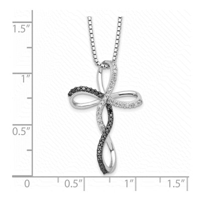 Sterling Silver 0.24 ct tw Diamond Cross Necklace – view 4