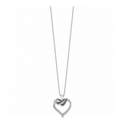 Sterling Silver 1/10 ct tw Diamond Heart Necklace – view 3