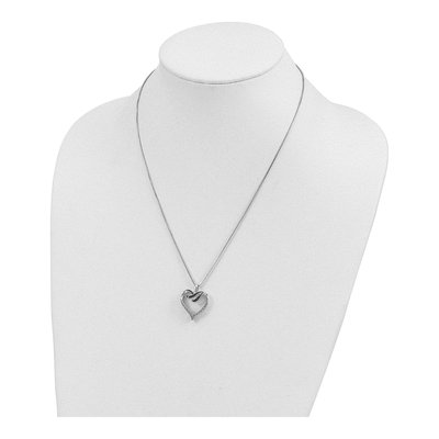 Sterling Silver 1/10 ct tw Diamond Heart Necklace – view 4