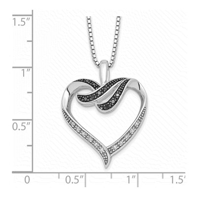 Sterling Silver 1/10 ct tw Diamond Heart Necklace – view 5