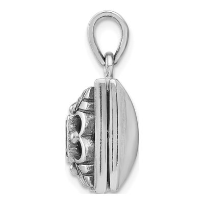 Sterling Silver Garnet Antiqued Square Locket – view 3