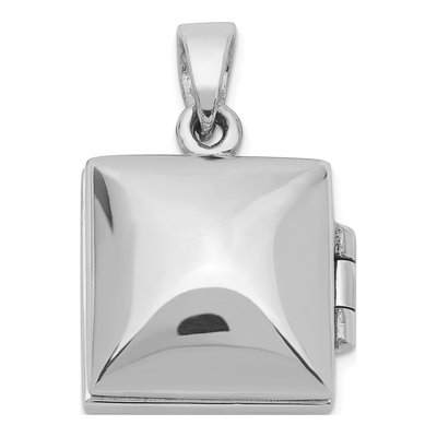 Sterling Silver Garnet Antiqued Square Locket – view 5