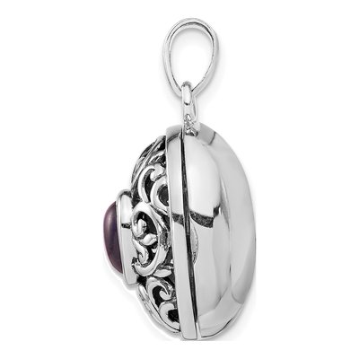 Sterling Silver Amethyst Antiqued Locket – view 3