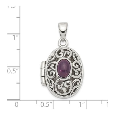 Sterling Silver Amethyst Antiqued Locket – view 4