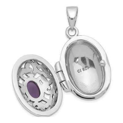 Sterling Silver Amethyst Antiqued Locket – view 6