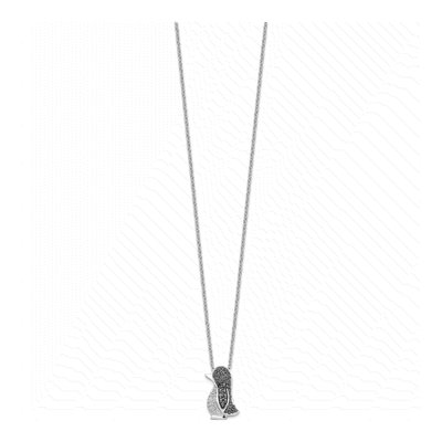 Sterling Silver 0.16 ct tw Diamond Penguin Necklace – view 3