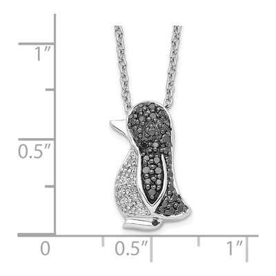 Sterling Silver 0.16 ct tw Diamond Penguin Necklace – view 5