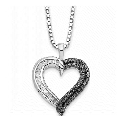 Sterling Silver 0.29 ct tw Diamond Heart Necklace