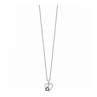 Sterling Silver 1/8 ct tw Diamond Heart Necklace – view 3