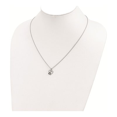Sterling Silver 1/8 ct tw Diamond Heart Necklace – view 4