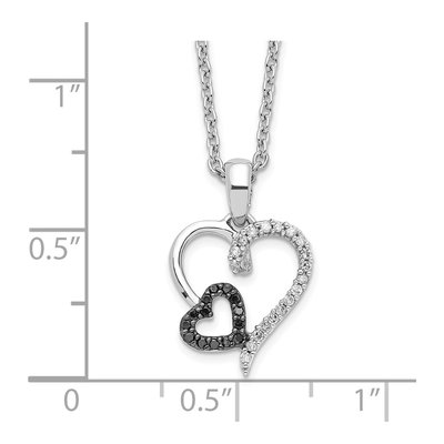 Sterling Silver 1/8 ct tw Diamond Heart Necklace – view 5