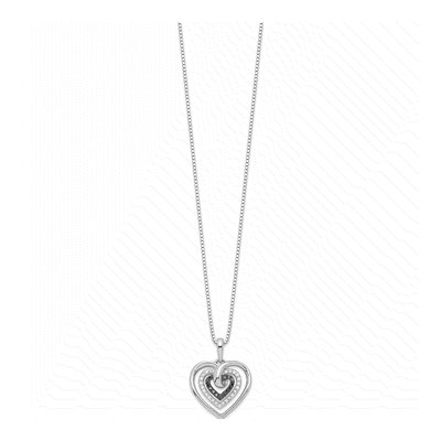 Sterling Silver 1/4 ct tw Diamond Heart Necklace – view 3