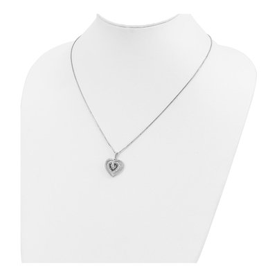 Sterling Silver 1/4 ct tw Diamond Heart Necklace – view 4