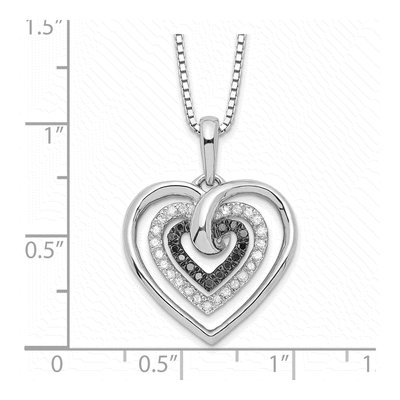 Sterling Silver 1/4 ct tw Diamond Heart Necklace – view 5