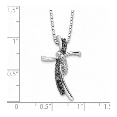 Sterling Silver 1/7 ct tw Diamond Cross Necklace – view 4